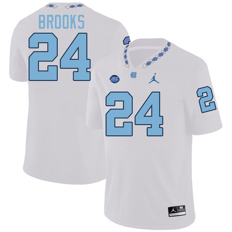 British Brooks UNC Jerseys,North Carolina Tar Heels #24 British Brooks Football Jerseys-White